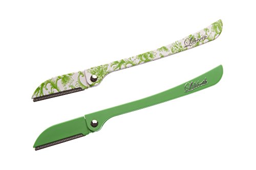 Lilibeth of New York Brow Shaper Set of 2 Spring Green (Chinese Porcelain Print Collection) Hygienic, Portable, Pain Free Hair Removal and Dermaplaning Tool. Suitable for all hair and skin types.