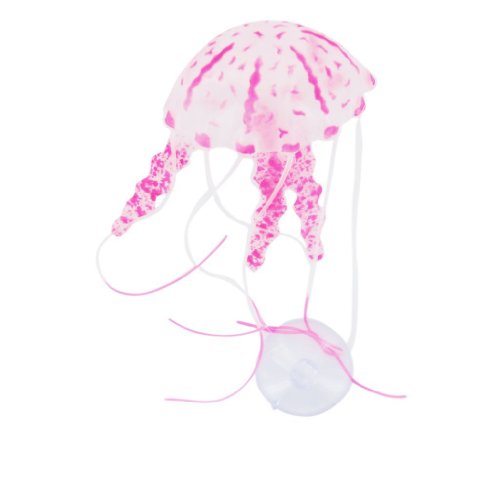 Glowing Effect Artificial Jellyfish for Aquarium Fish Tank Ornament (Fuchsia)