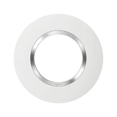Legrand LEG600973 PL 1P Deco BLC Chrome Plaque Dooxie Ronde 1 Poste Finition Blanc avec Bague Effet