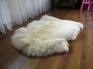 Biggest Sheepskin Rug | Genuine | Thick Wool | Creamy White (Large: 130-140 cm) by World of Leather