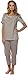 Italian Fashion Marianna Pyjamas- Short Sleeve & 3/4 Bottoms,Size M,Beige