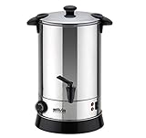 geschlossener Topfboden Silva-Homeline 680 HGA 800 Heißgetränkeautomat,Edelstahl, mit Auslaufhahn, Zum Erwärmen, Warmhalten, Einkochen oder als Kochtopf verwendbar, 6.8 liters, schwarz/silber