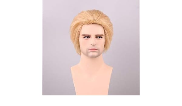 Shrinika Golden Brown With Blonde Men Short Human Hair Wig Male
