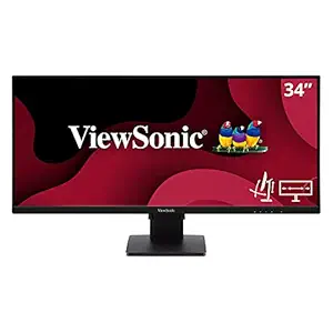 ViewSonic VA3456-MHDJ 34 inch Ultra-Wide SuperClear IPS Technology WQHD Resolution Monitor (21:9, AMD FreeSync, 3-Side Borderless, Height Adjustment, HDR 400, Dual Speakers, Dual HDMI, DP Port), Black