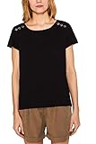 T-Shirt mit femininer Spitze an den Schultern