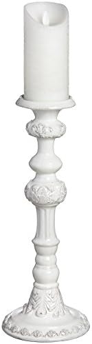 Tall Distressed White Column Candle Stand Holder Wedding