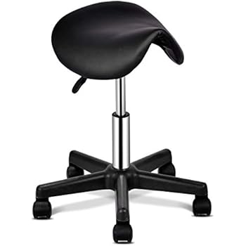 Tabouret De Bureau Réglable Avec Roulettes – Hauteur 51-65 Cm, Siège Similicuir, Pour Salon, Bureau, Soins