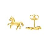 Gelbgold Pferd Ohrstecker