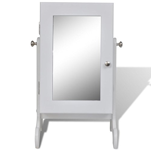 vidaXL Schmuckschrank Standschrank Holzschrank Box Organizer mit Spiegel - 4