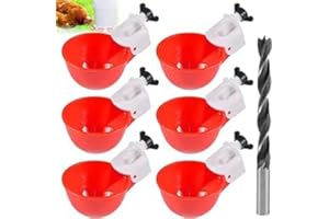 AUIRSHIKY Pack de 6 Bebederos Automaticos para Gallinas, Comedero con Dispensador y Taladro, Set de Agua para Pollos, Patos, Gansos, Pavos, Palomas