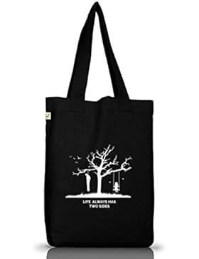 Shirtstreet24, Life Always Has Two Sides, Jutebeutel Stoff Tasche Earth Positive (ONE SIZE)