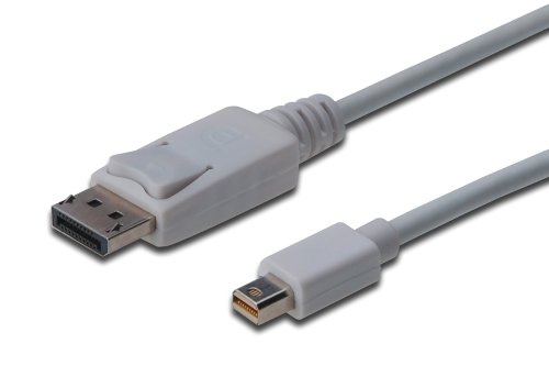 Assmann AK-340102-030-W DisplayPort Anschlusskabel (mini-DisplayPort auf DisplayPort 1.1A, Stecker auf Stecker, 3 m) mit Verriegelung