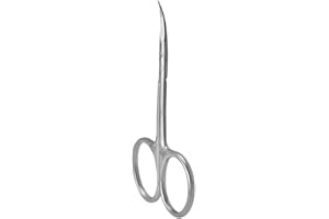 STALEKS Pro - Forbici Professionali per Pelle Cuticole, Maniglia Curva, Lunghezza Impugnatura Corta "S" (Lunghezza Lama - 25mm, Forma Classica) Exclusive 20 Type 2 (Design: Fior di Magnolia) SX-20/2m