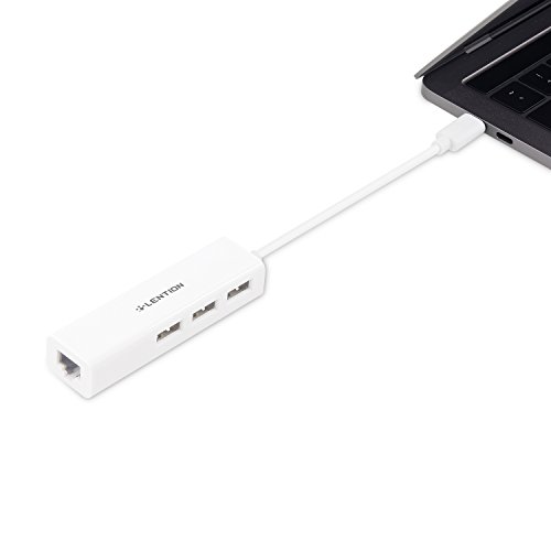 LENTION USB-C HUB, USB 3.1 Typ C bis 3 Ports USB 2.0 HUB + RJ45 Lan Ethernet Adapter für MacBook 12″, Neu MacBook Pro 13″ / Pro 15″ 2016/2017, und andere Geräte mit USB-C-Port - 5