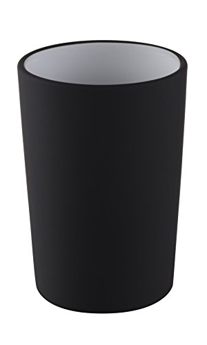 Nizza Mare Free Standing Collezione Tinta Unita Design Bicchiere, Nero, 7,5 x 7,5 x 11 cm