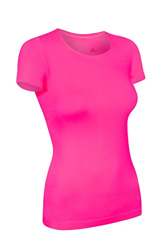 Assoluta Damen Sport T-Shirt kurzarm in neon Farben grün orange pink gelb