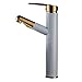 Produktbild Spültischarmatur Exquisite Einhand Keramikventil Mit Bad Wasserhahn Weiß Mit Gold Vollkupfer Pull Down Sprayer Messing Becken Wasserhähne Deck Montieren Toilette Kaltes Warmwasser Herausziehen Waschbe
