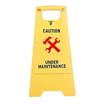 TARGET HYGIENE UNDER MAINTENANCE Caution Sign Board | ABS-Plastic Caution Standing Board (Yellow Sign Board - Big Size)