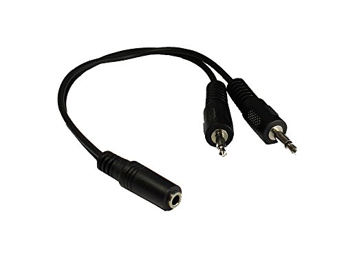Audio Adapter 3,5mm Klinke Bu Stereo an 2 x Klinke Mono St, ca. 20cm, Good Connections® im POLYBAG