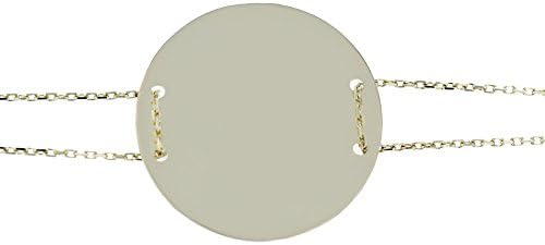 14 K Yellow Gold Pendant Real 585 Gold Bracelet Engraving Plate and Gold Chain * Free Engraving * 2254