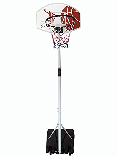 IUNNDS- Canasta de baloncesto portátil con ruedas, ajustable de 165 a 210 cm, hombre Unisex mujer Infantil, rojo