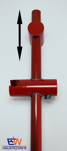 tecuro Brausestange Wandstange - rot (RAL 3003) - 960 mm - mit variabler Wandkonsole