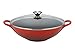 Produktbild Le Creuset Gusseisen Wok, mit Glasdeckel, 32 cm, kirschrot