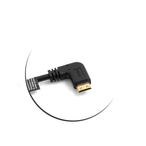 SYSTEM-S Mini HDMI Stecker 90° Grad Rechts Gewinkelt auf Standard HDMI Buchse Eingang Kabel 16 cm - 3