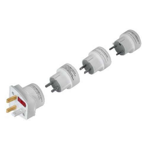 Hama Reisestecker-Set Universal, 4-teilig (Südeuropa, Fernreisestecker, US-Stecker, GB-Stecker) für Geräte mit Euro- oder Konturenstecker