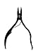 Viba Professional Stainless Steel Toenail Nippers for Thick/Ingrown Nails. Suitable for Podiatrists. Ultra-Thin, Curved Cutting Jaw with Safety Cap. Wavy Handle, Wire Spring with Roller (Matte Black)