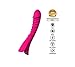 Produktbild LJQ Wasserdichter Persönlicher Massager-USB-Wiederaufladbarer Massager-8 Leistungsstarker Modus Multi-Speed-Silikon-Therapeutischer Zauber Wand Massager (Hot Pink)