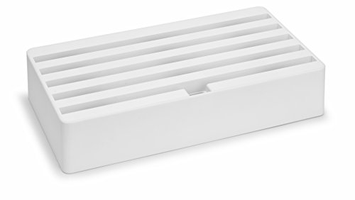 examen Station de chargement universelle Petit format AllDock - Large - Blanc mat caoutchouté Hub USB 6 voies - 315 x 172 x 63 mm