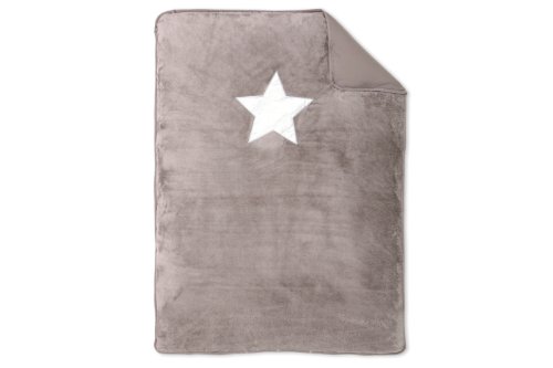 Baby Boum Super Soft Luxury Single Bed Duvet Cover with Metallic 3D Star Appliqué Spaceman Collection (Warm Grey, 140 x 200cm)