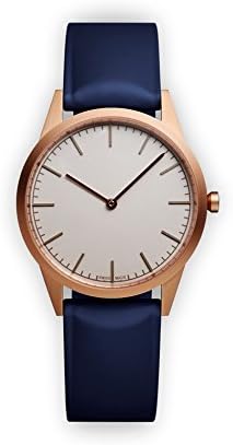 Mens C35 Watch in PVD Rose Gold with Blue Nitrile Rubber Strap