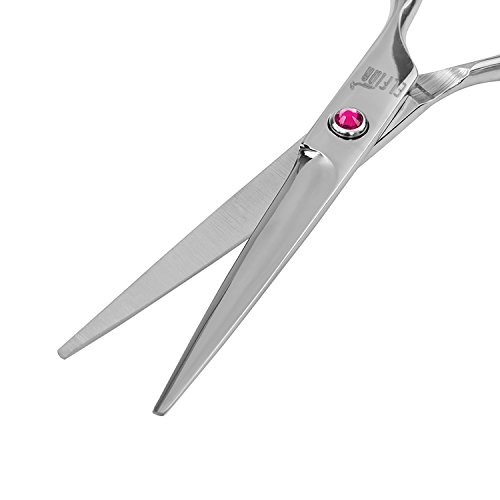 Haarscheren set ,ELFINA 2 set Salon professionelle Friseur Haare schneiden dünner Haarschere und scharf Friseurschere 6 Zoll Rosa - 5