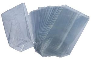 PGV Lots de 100 sachets à fond croisé PP (polypropylène) - 95 x 190 mm - sachets en cellophane
