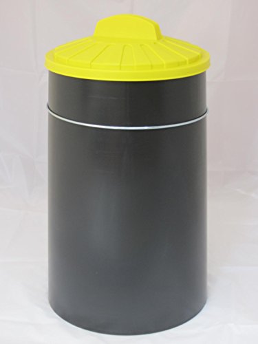 Sacktonne anthrazit für Gelben Sack mit gelbem Deckel und Metallring Mülleimer Müllsackständer … - 3