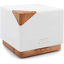 ASAKUKI Diffuseur d'Huiles Essentielles 700ml, Premium 5 en 1 à Ultrasons Electrique Vaporizer Humidificateur, Minuterie et Arrêt Automatique sans eau, 7 Couleurs de Lumière LED pour Yoga, Maison