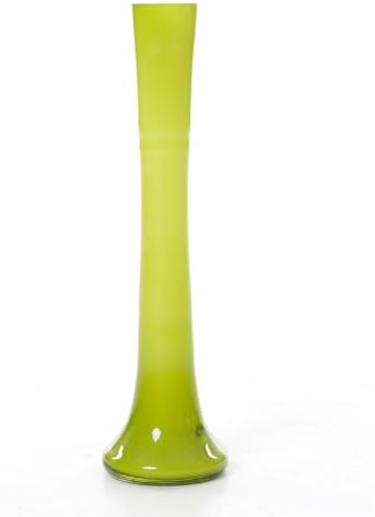 30cm Glass Vase With Stylish Round Base - Choose Black, Green, White, Lilac, Blue Or Brown (Green)