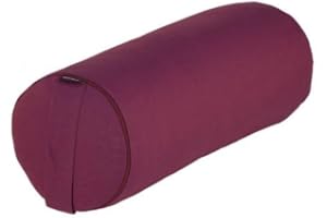 ‎BODHI Yoga- und Pilates-Bolster BASIC 65 x Ø 23 cm, aubergine, Yoga Hilfsmittel mit Kapok gefüllt, besonders leichte Yoga-Rolle mit Kapokfüllung