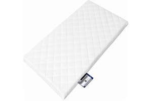 Bluemoon Bedding SnüzPod3 Replacement Baby Crib Mattress – 44cm x 80cm – Premium Foam Mattress With Breathable Cover Offering Expert Recommended Support for Newborns, White