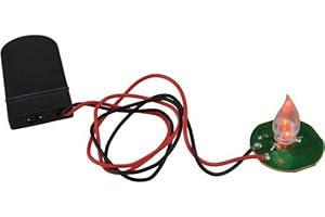 Moranduzzo Efecto fuego 1 LED parpadeante a pilas – Accesorio para belén, luz realista de llama, fabricado en Italia