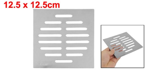 sourcingmap® Home Bad Supplies silberfarben Quadratisch Edelstahl Bodenablauf Abdeckung - 2