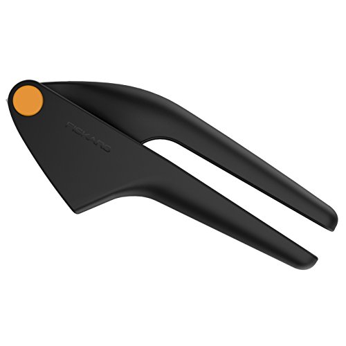 Fiskars Knoblauchpresse mit Gittereinsatz, Länge: 18 cm, Kunststoff/Metall, Functional Form, Schwarz/Orange, 1014349 - 2