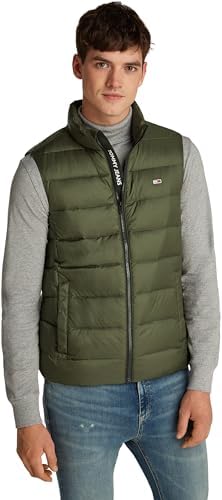 Tommy Jeans Tjm Lt Down Vest Ext Dm0Dm20663, Gilet, Uomo, Verde (Fatigue Green), XXL Plus