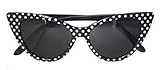 Niedliche Katzenaugen-Sonnenbrille im Vintage-Stil mit gepunkteten Rändern