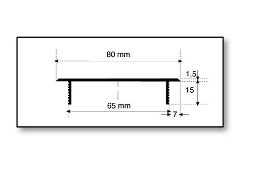 MS Beschläge Lüftungsgitter Stegblech Lüftung aus Aluminium 80mm x 400mm in verschiedenen Farben (Edelstahl eloxiert – E6C31) - 4
