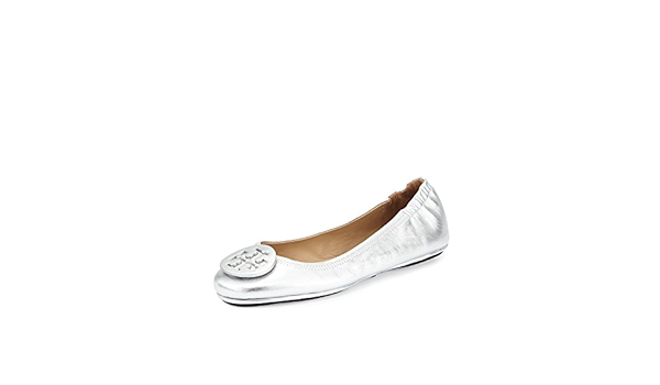 tory burch minnie travel ballet flat silver