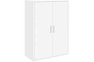 vidaXL Aparador, Alacena Alta con Almacenamiento, Armario Auxiliar de Buffet, Mueble para Salón Cocina Pasillo, Madera de Ingeniería Blanco