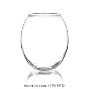 nogaiya glass nogaiya Fish Bowl Glass Product Round Shape Transparent crystel Glass (Pack of 1)